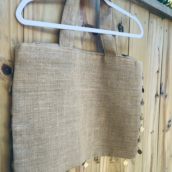 Greek Evil Eye Jute Shoulder Bag - Picture 3 of 6